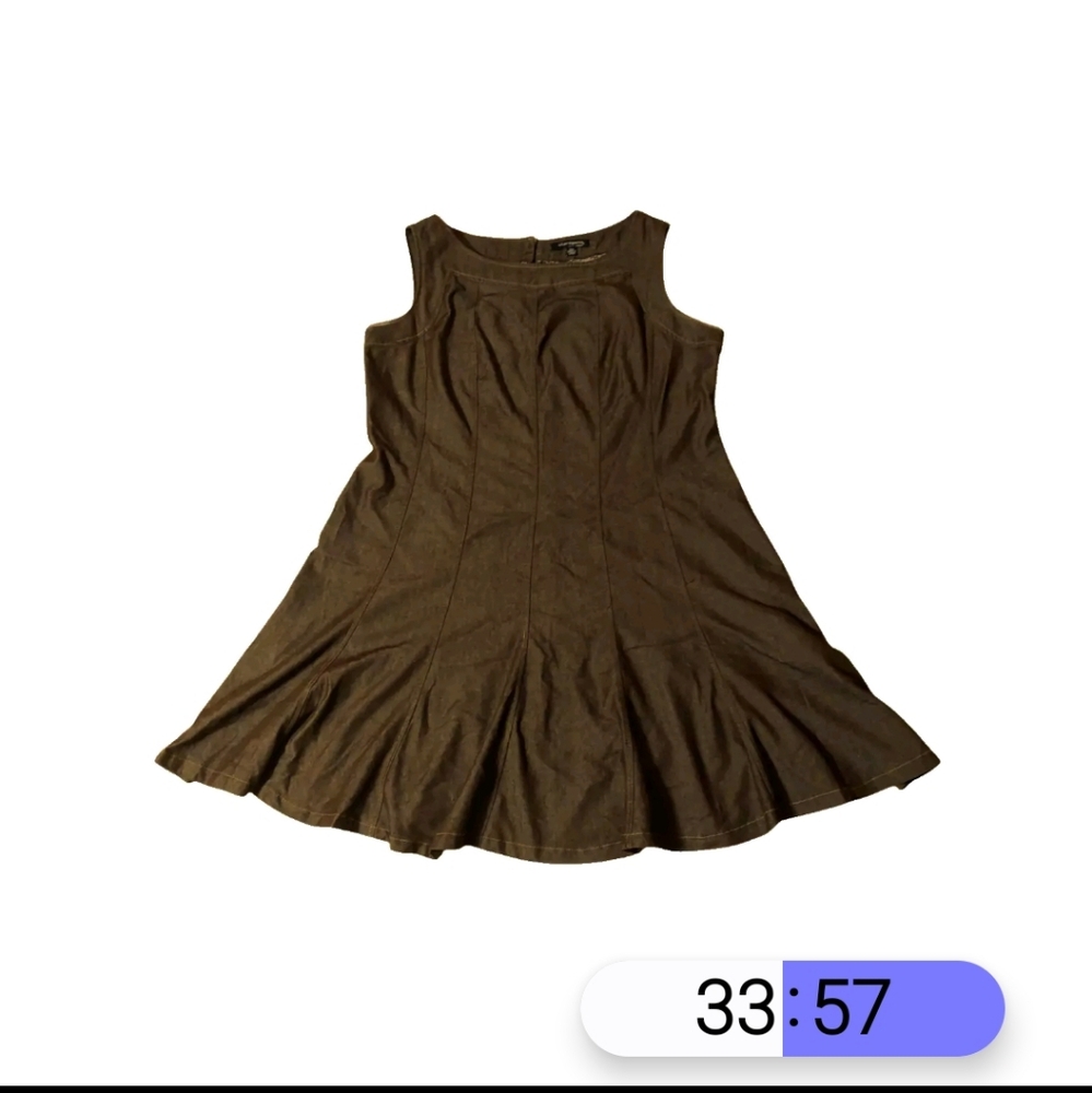 Sharagano Women's Plus Size (18W) Sleeveless Sheath Dress Brown - Picture 3 of 5